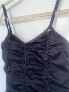 Killstar Black Ruched Spaghetti Strap Cami with Metal Spider M/L